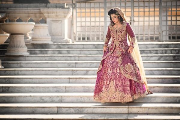 Light Purple gown with embroidery