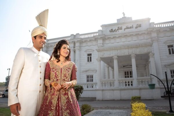 Embroidered designer gown