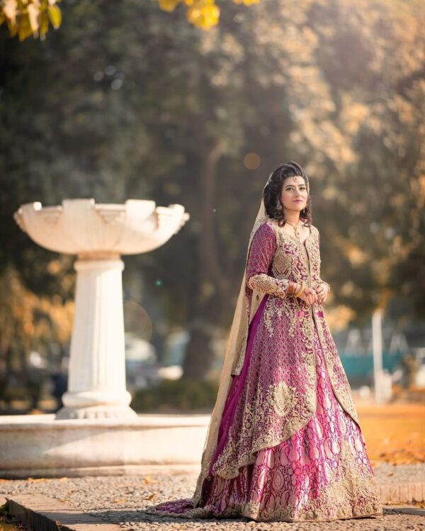 designer gown with half jacket