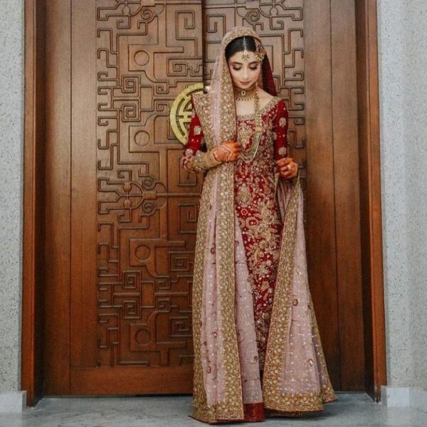 bridal long trail lehenga with Kurti