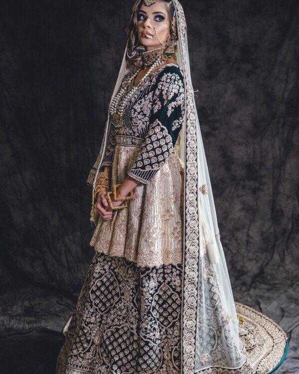 Designer peplum with lehenga