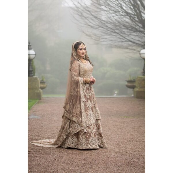 wedding long trail peplum with lehenga