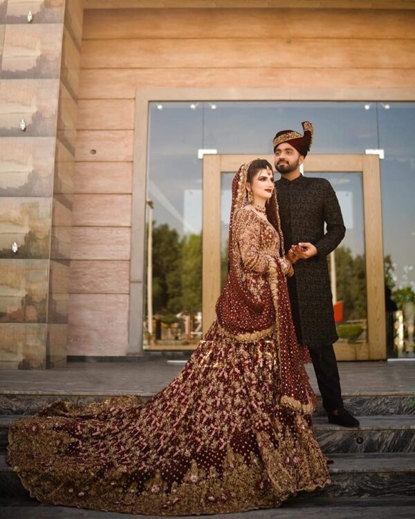 wedding long trail lehenga choli