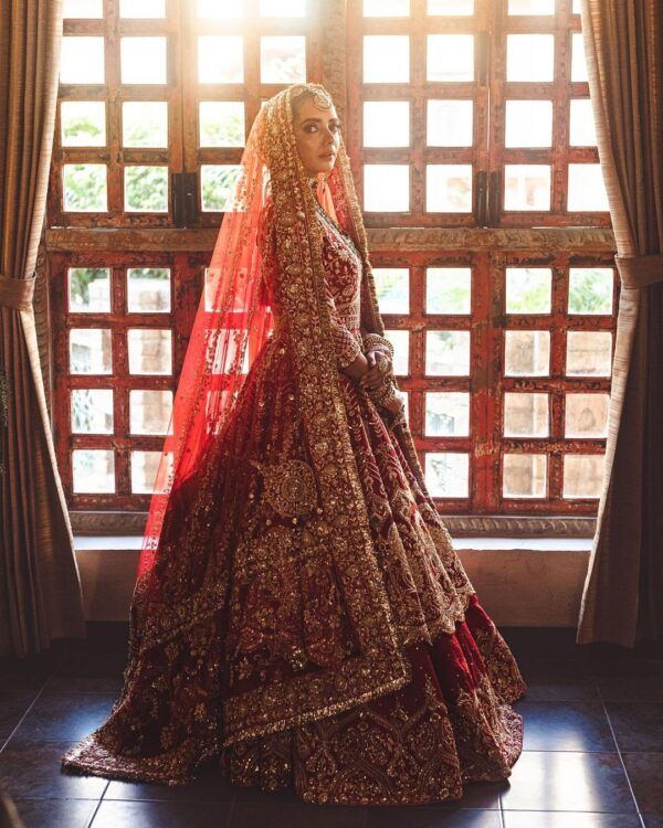 Red Bridal lehenga with anarkali