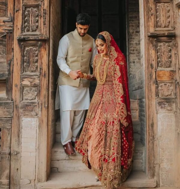 wedding long split anarkali with lehenga