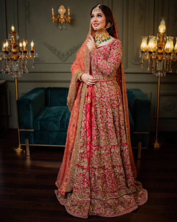 wedding long split anarkali with lehenga