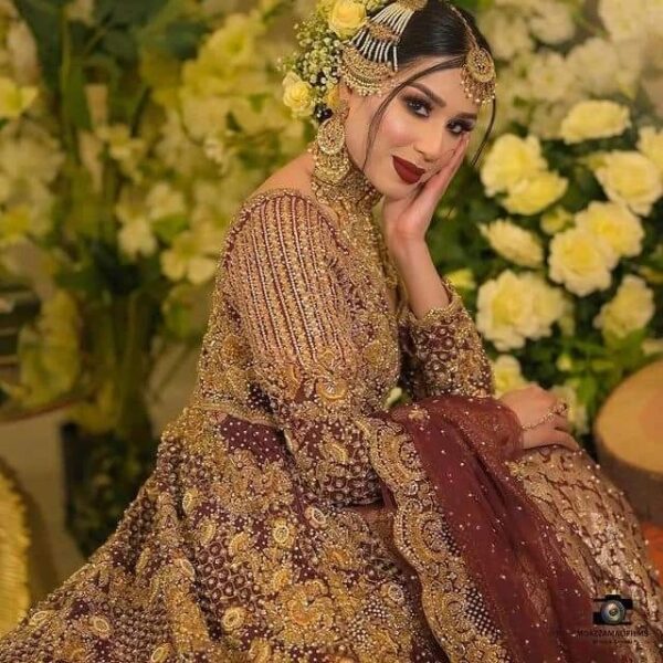wedding long split anarkali with lehenga
