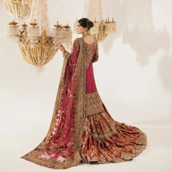 wedding long trail lehenga with kurti