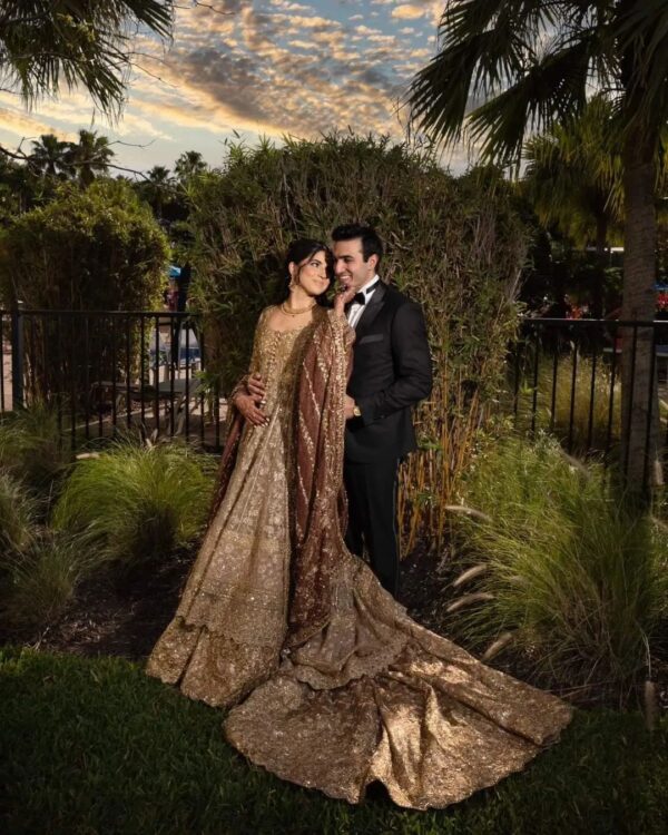 wedding long trail anarkali with lehenga