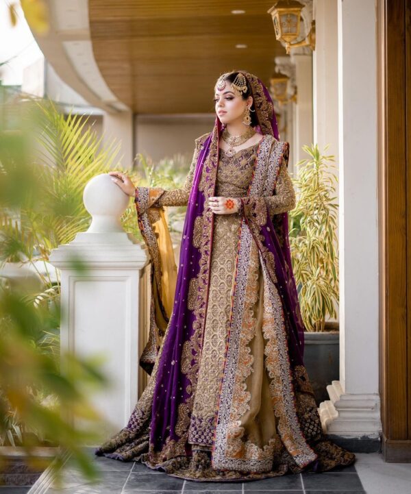 wedding long trail lehenga with choli