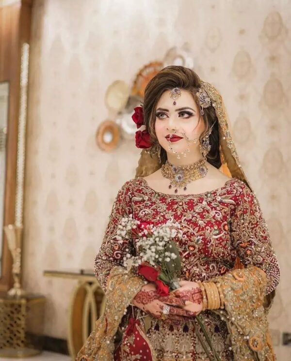 red bridal lehenga choli