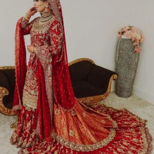 wedding long trail lehenga with kurti