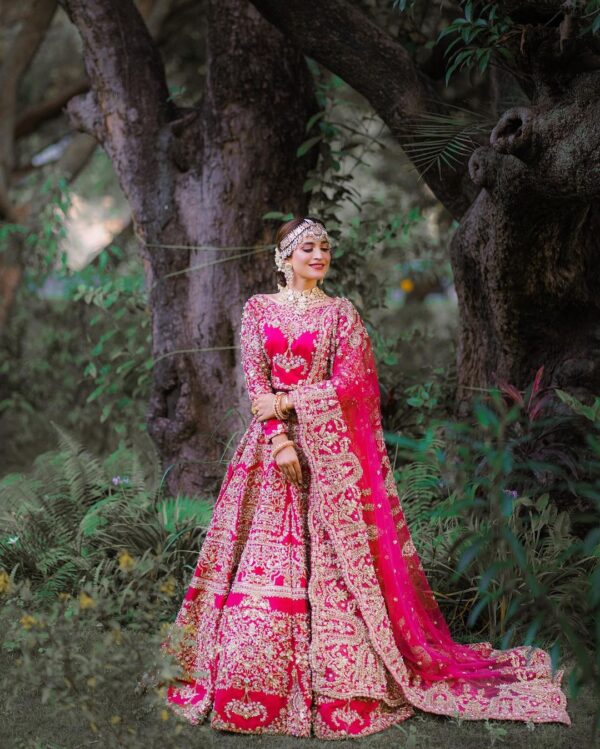 wedding long anarkali with lehenga