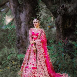 Pakistani wedding long anarkali with lehenga