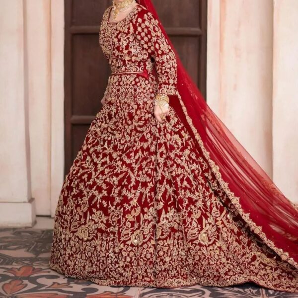 red bridal lehenga choli