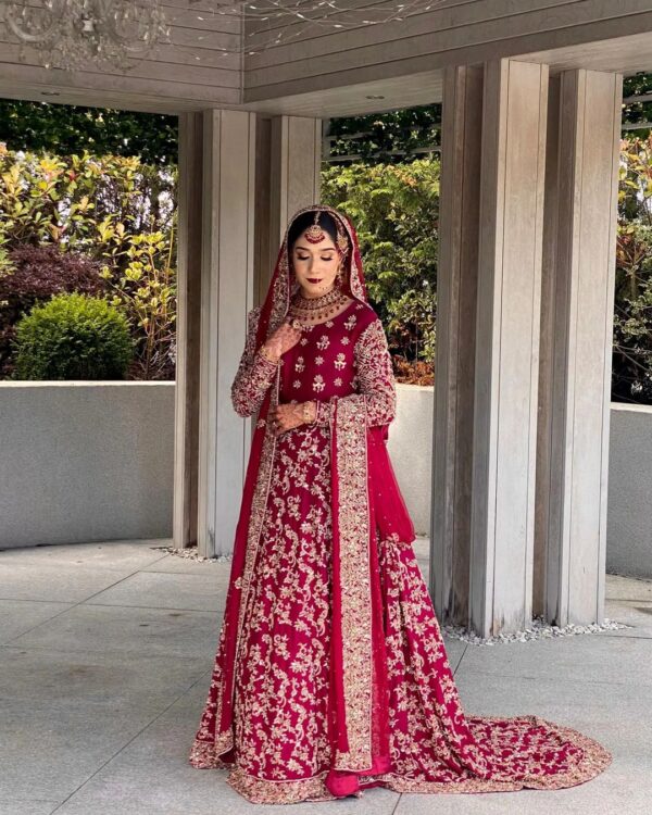 wedding long trail lehenga with kurti