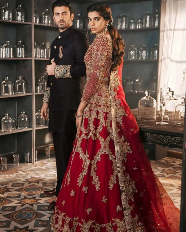 bridal lehenga choli with embroidery