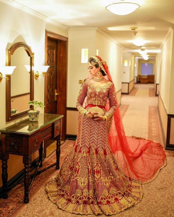 bridal lehenga choli with embroidery