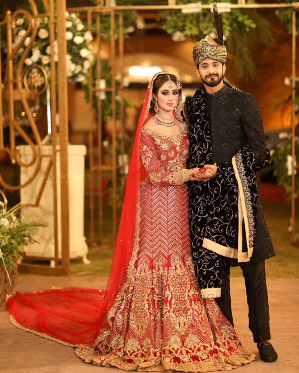 bridal lehenga with crop top