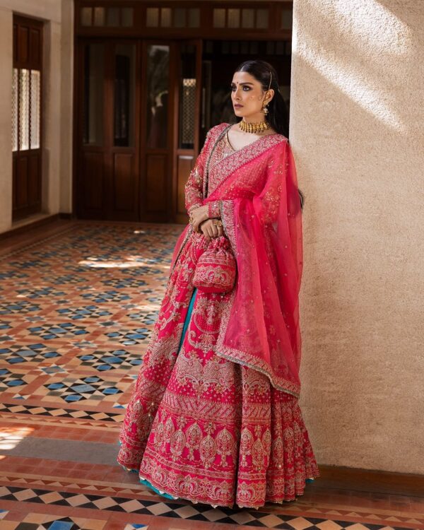 Pakistani Pink desinger split anarkali with lehenga