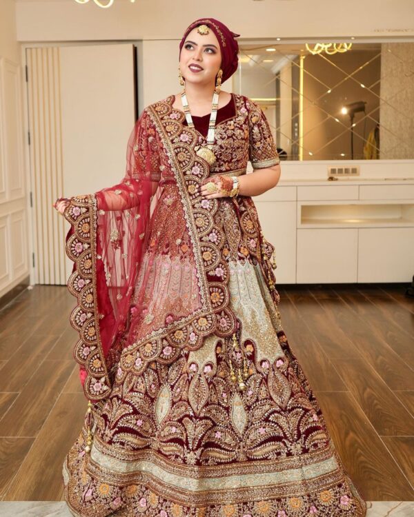 Designer wedding lehenga with peplum