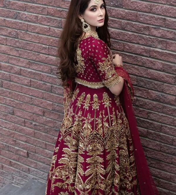 bridal lehenga choli with embroidery
