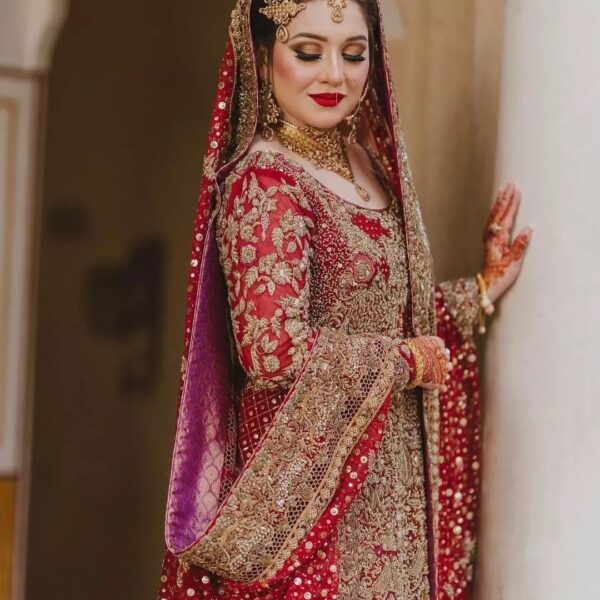 wedding long trail lehenga with anarkali