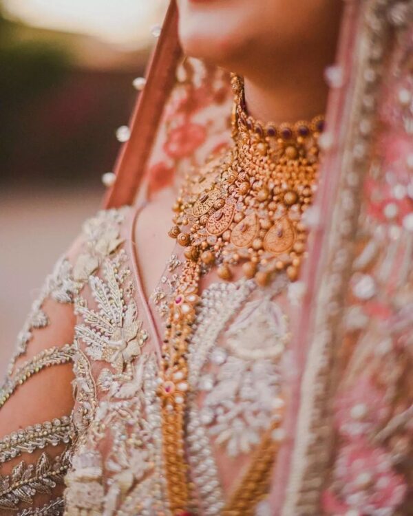 wedding long trail gown with embroidery