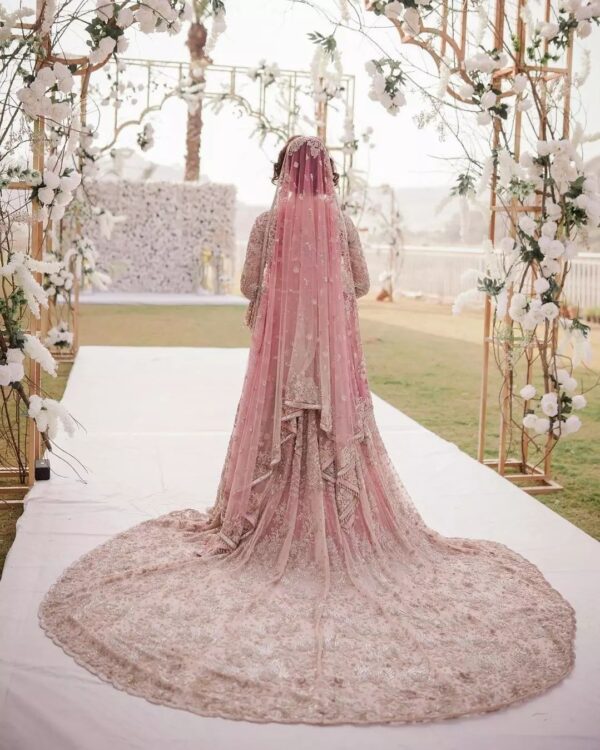 wedding long trail jacket with lehenga