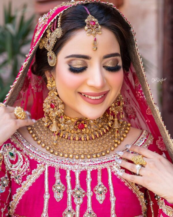 pink designer bridal lehenga choli