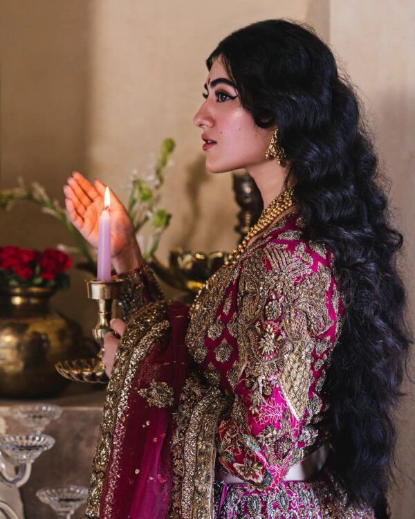 bridal lehenga choli with embroidery
