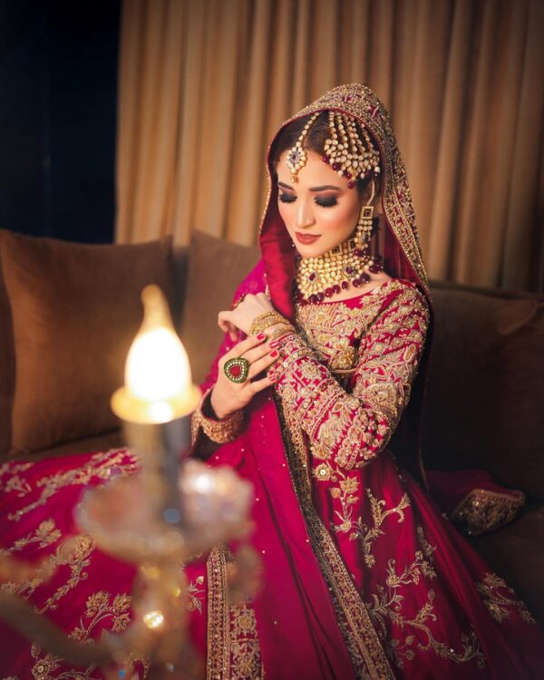 designer Pink Pakistani anarkali with embroidery