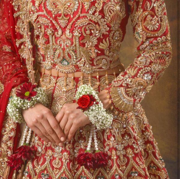 bridal lehenga choli with embroidery