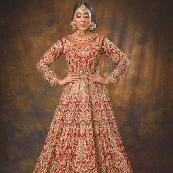 bridal lehenga choli with embroidery