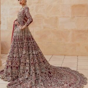 Red bridal lehenga with crop top