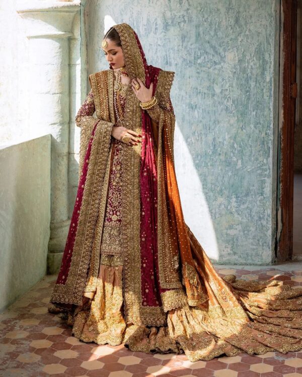 designer wedding long trial lehenga with kurti