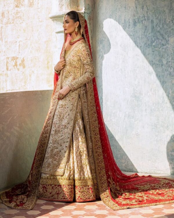 wedding long jacket with lehenga