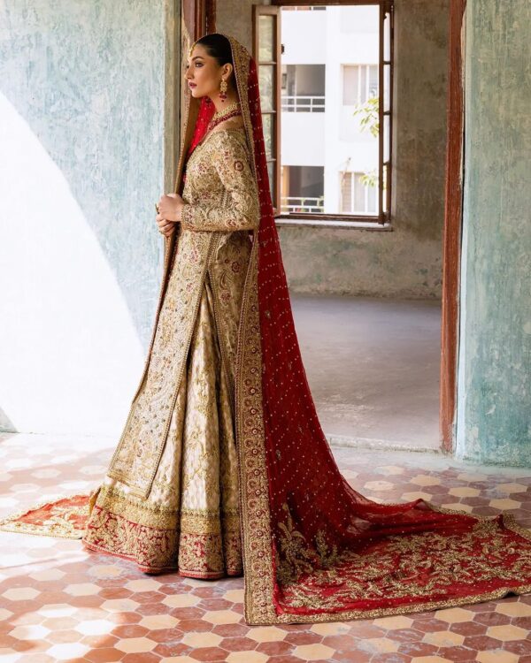 designer wedding long split jacket withlehenga