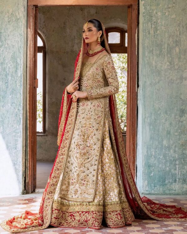 designer wedding long split jacket with lehenga