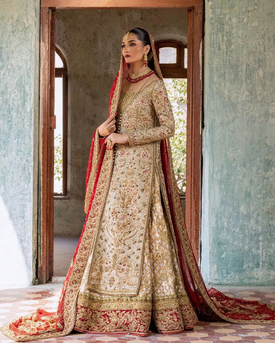Buy Red Velvet Pakistani Wedding Clothing Online for Women in USA