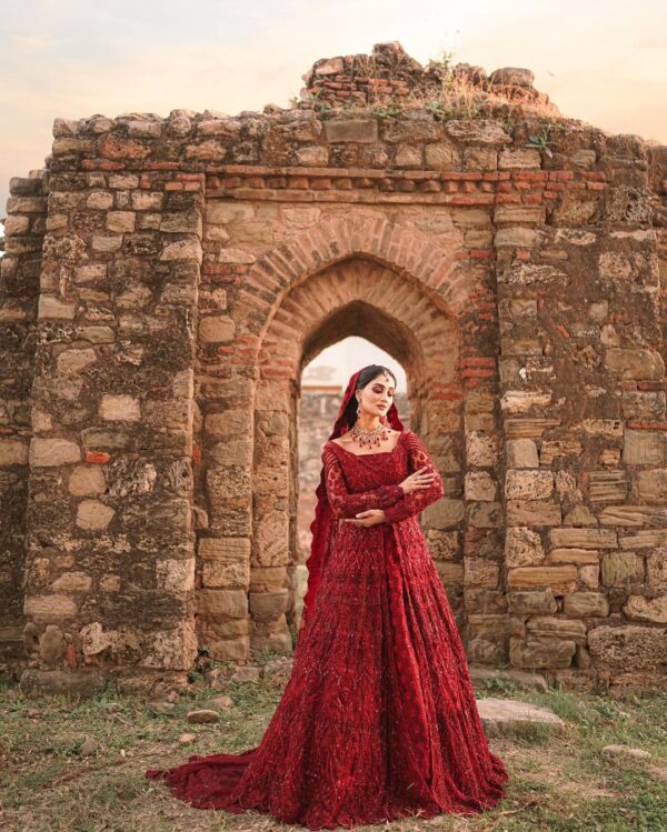 designer wedding long trail lehenga with anarkali