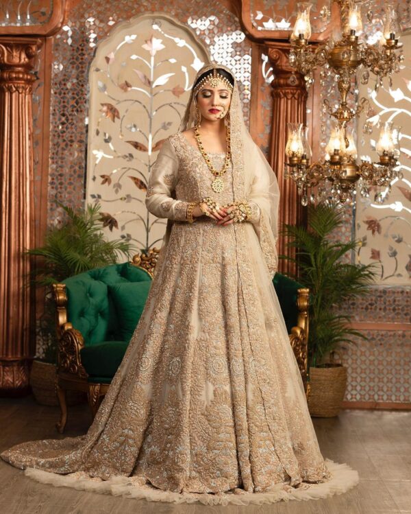 designer long trail anarkali with lehenga