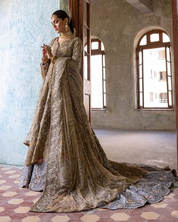 designer golden jacket with purple lehenga