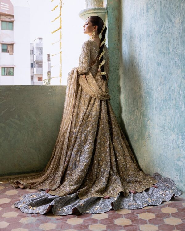 wedding long trail lehenga with jacket