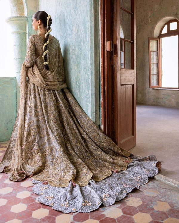wedding long trail lehenga with jacket
