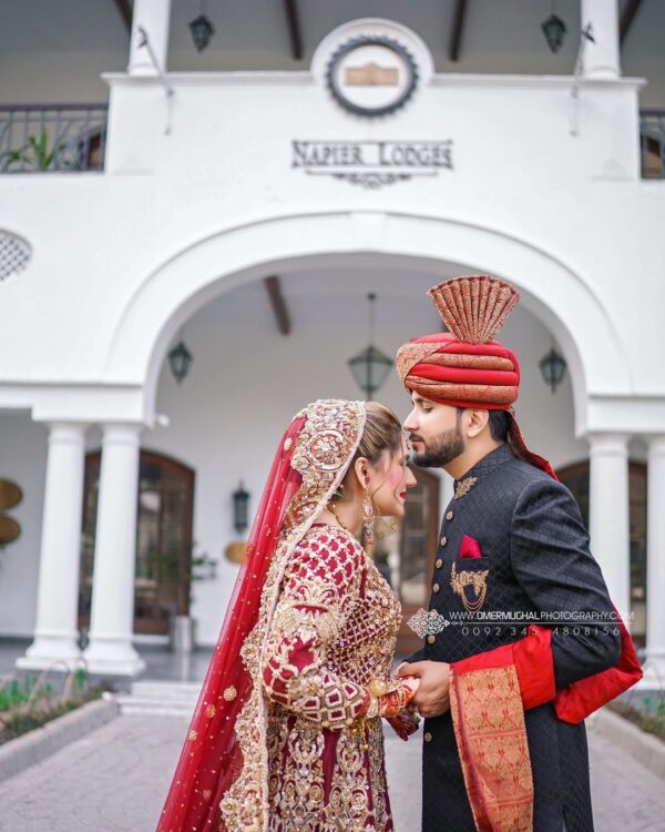 bridal long bridal gown with golden embroidery
