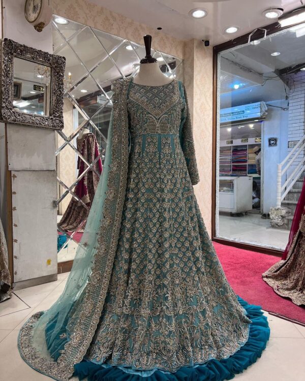 wedding long gown with embroidery