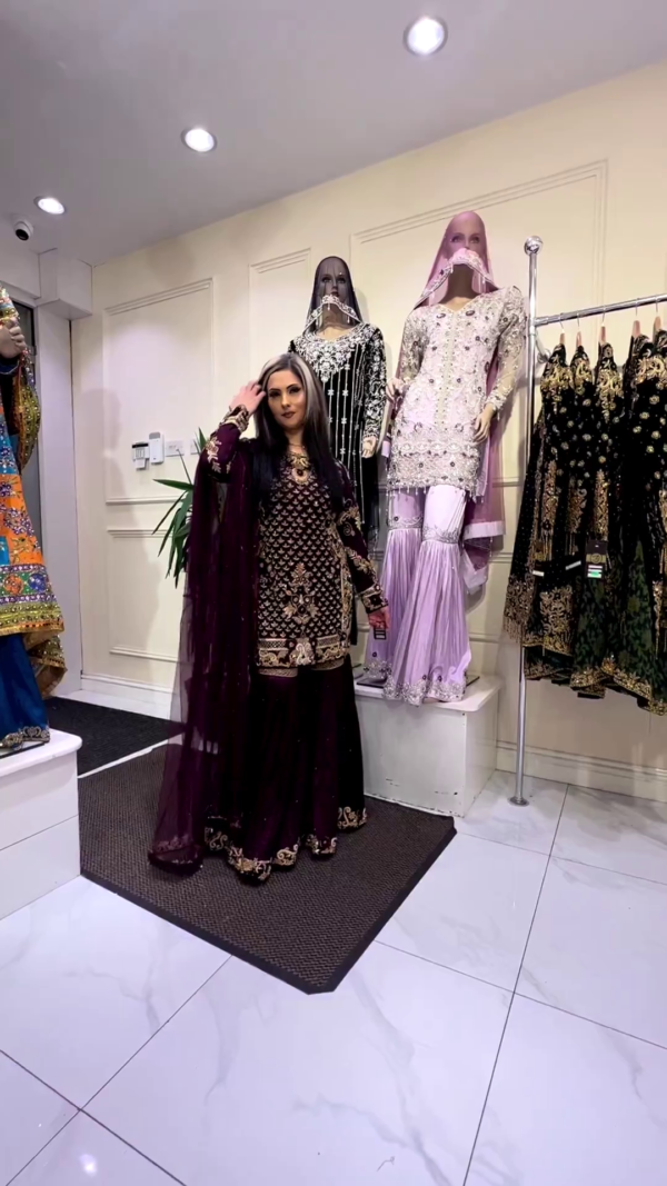Purple Partywear garara suit