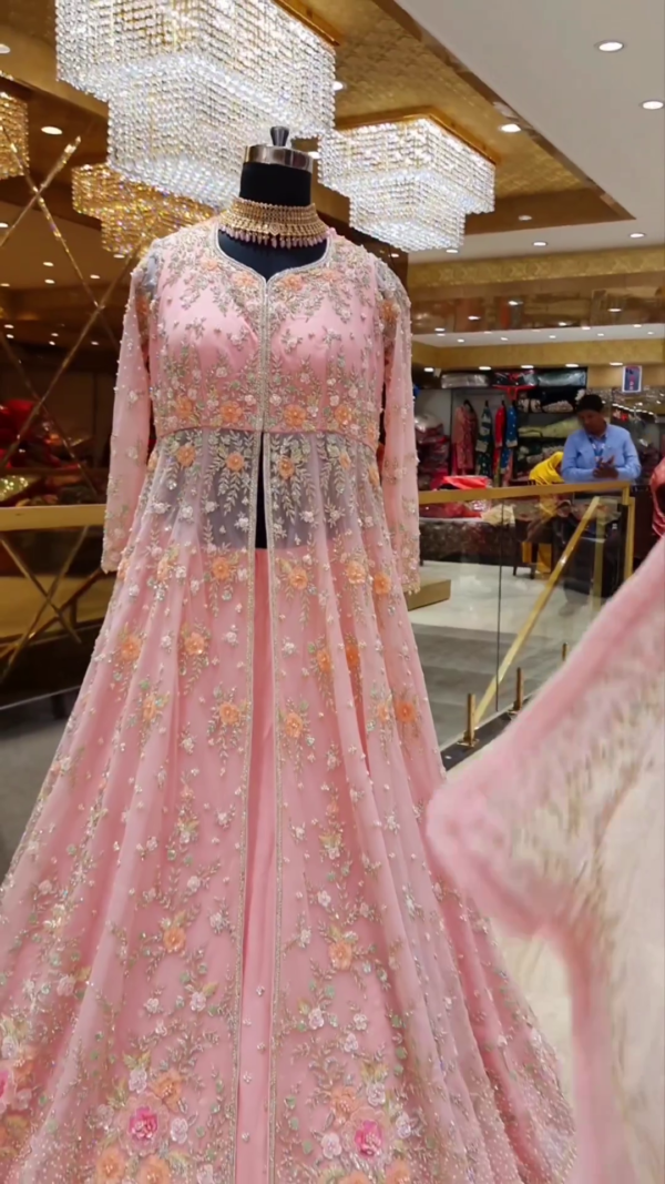 designer split anarkali with skirt