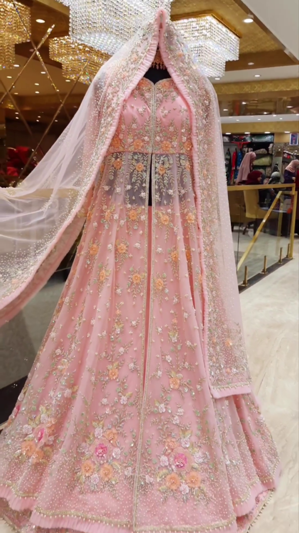 designer split anarkali with skirt